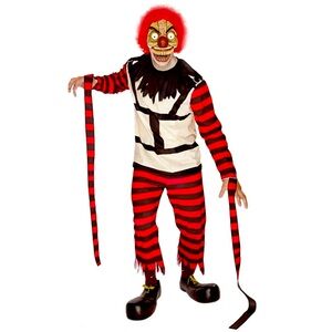 Striped Clown Costume for MENS The Crazy Clown adult costume SZ LARGE (46-48)NEW